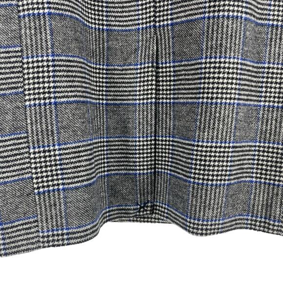 Levi's Amaya Wool Blend Houndstooth Plaid Coat Faux Fur Gray Blue Size L - Picture 10 of 11